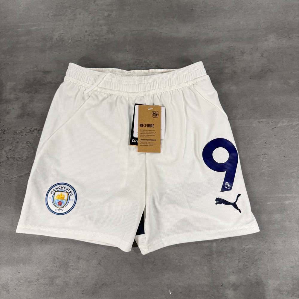 Manchester City Puma Shorts Youth S White Premier League Soccer MCFC Futbol NEW